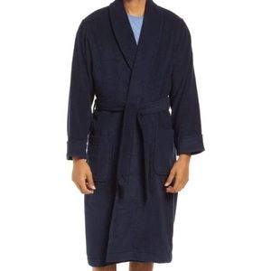 Cotton Robe for Men, Medium, Navy Blue